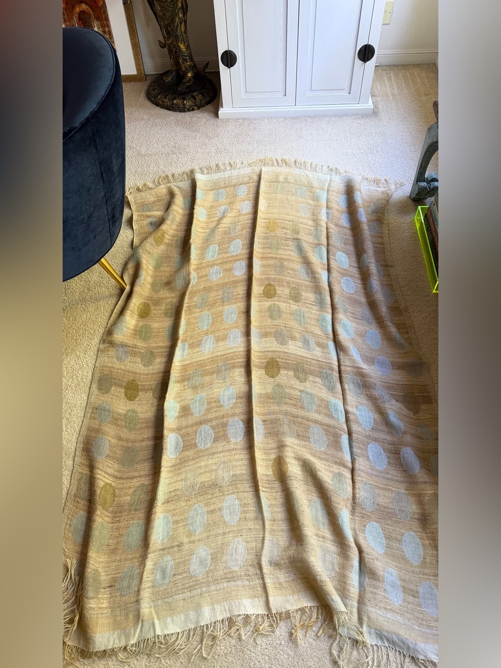 Linen Spotted Throw Blanket - Picture 2 of 4